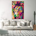 Ver imagem 3 de Quadro Decorativo Vertical Leão de Judá Colorido Com Moldura e Sem vidro 90x140
