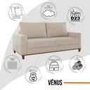 Ver imagem 2 de Estofado Living Palazo 180m Moveis Viero Linho Bronze