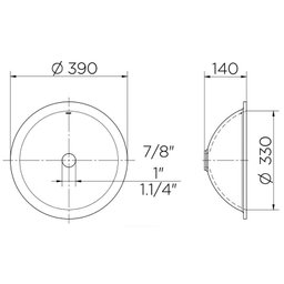 Cuba de Embutir Docol 39x39 970626 Redonda Branca Esmaltada - 2