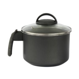 Fervedor Caneco Leiteira 16 Cm Antiaderente Teflon com Tampa de Vidro:vermelho Cereja - 1