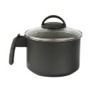 Ver imagem 1 de Fervedor Caneco Leiteira 16 Cm Antiaderente Teflon com Tampa de Vidro:vermelho Cereja