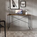 Ver imagem 2 de Mesa Escrivaninha para Estudo Office 0,90 Cm Miami Imbuia/ Preto