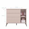 Guarda Roupa 3 Portas e Cômoda 1 Porta Melinda 100% Mdf Rosê - 2