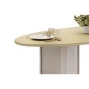 Ver imagem 7 de Mesa de Sala Jantar Liz C/ Tampo Madeirado C/ Vidro Oval 218x108cm Off White/off White - Dj Móveis
