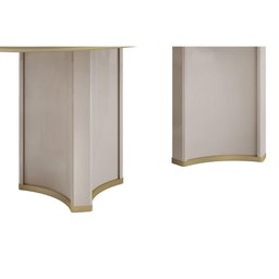 Mesa de Sala Jantar Liz C/ Tampo Madeirado C/ Vidro Oval 218x108cm Off White/off White - Dj Móveis - 10 Mesa de Sala Jantar Liz C/ Tampo Madeirado C/ Vidro Oval 218x108cm Off White/off White - Dj Móveis - 10