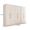 Ver imagem 4 de Guarda-roupa Casal City 6 Portas 2 Gavetas Branco - Panorama Móveis