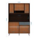 Ver imagem 3 de Armário de Cozinha Kit Onix 8 Portas 1 Gaveta Poquema Móveis - Chocolate/Cinza