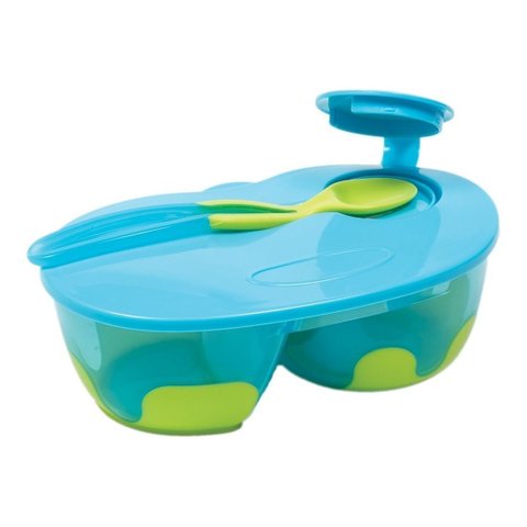 Kit Refeição Infantil com Divisória e Colher Bebe Baby 400ml