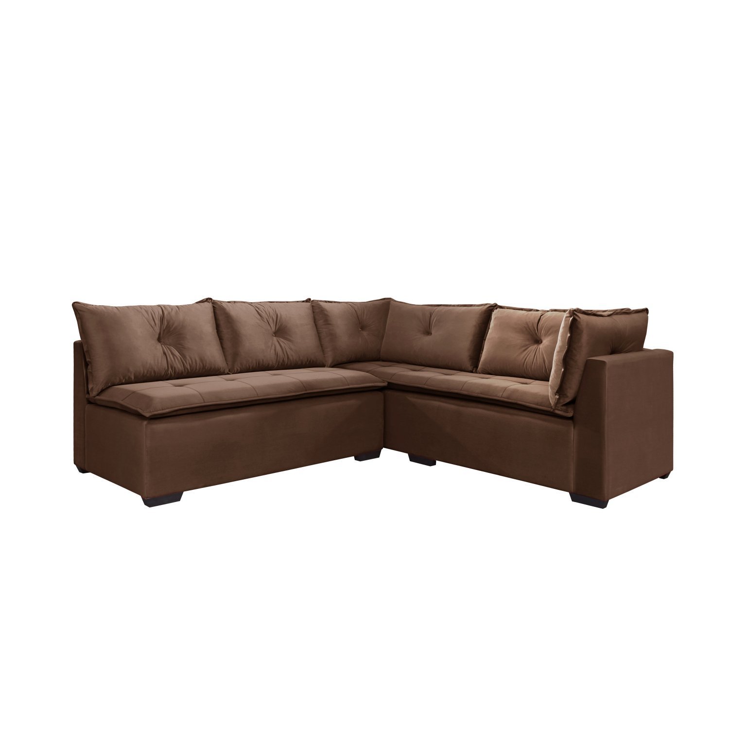 Sofá de Canto 6 Lugares 238x220cm Veludo Jundiaí Lufer Estofados