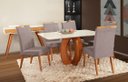 Ver imagem 1 de Mesa de jantar + 6 cadeiras Paris Tampo Atenas 180 cm Peach