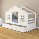 Ver imagem 2 de Cama Casinha Dos Sonhos com 02 Gavetas Madeira Maciça Branco Housin