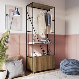 Estante Closet 2 Portas 1 Prateleiras 1 Cabideiro SW018  - 1