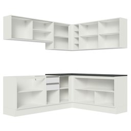 Cozinha Completa de Canto 100% MDF Madesa Acordes 389002 Armário e Balcão Frentes Branco Brilho Cor: - 11