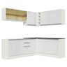 Cozinha Completa de Canto 100% MDF Madesa Acordes 389002 Armário e Balcão Frentes Branco Brilho Cor: - 10