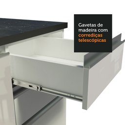 Cozinha Completa de Canto 100% MDF Madesa Acordes 389002 Armário e Balcão Frentes Branco Brilho Cor: - 6