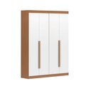Ver imagem 2 de Guarda-Roupa Casal Andorra 4 Portas 4 Gavetas Freijó/Branco - Pnr Móveis