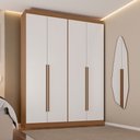 Ver imagem 1 de Guarda-Roupa Casal Andorra 4 Portas 4 Gavetas Freijó/Branco - Pnr Móveis