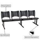 Ver imagem 3 de Cadeira Longarina Plástica 04 Lugares - Cor Preto - Mrplast - 34199