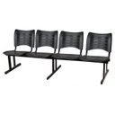 Ver imagem 2 de Cadeira Longarina Plástica 04 Lugares - Cor Preto - Mrplast - 34199