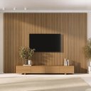 Ver imagem 1 de Rack com Painel Ripado TV 86 Polegadas Planejado 320x250cm Aruá CabeCasa MadeiraOriginals Marrom