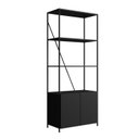 Ver imagem 2 de Estante Industrial 2 Portas 180CMX74CM Steel Wood Preto
