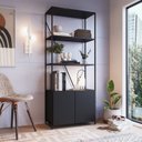 Ver imagem 1 de Estante Industrial 2 Portas 180CMX74CM Steel Wood Preto