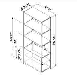 Estante Industrial 2 Portas 180cmx74cm Steel Wood - 3