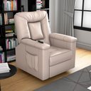 Ver imagem 2 de Poltrona do Papai Ken 90cm Reclinável Manual Courino Bege - Sallar Home