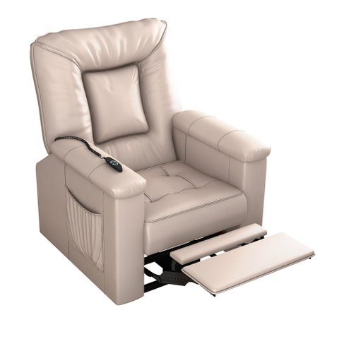 Poltrona do Papai Ken 90cm Reclinável Manual Courino Bege - Sallar Home