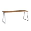 Ver imagem 2 de Escrivaninha 160cm C/ Gaveteiro Home Office Nogal/branco