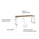 Ver imagem 3 de Escrivaninha 160cm C/ Gaveteiro Home Office Nogal/branco