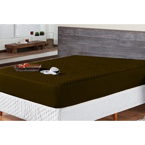 protetor colchão impermeavel matelado 40cm alt. casal marrom
