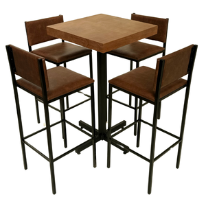 Conjunto de Bistrô Ibiza com 4 Banquetas - Dg Móveis:imbuia/marron