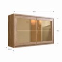 Ver imagem 5 de Armário Aéreo para Cozinha com Vidros Reflecta 120cm 2 Portas Viena Bege/Louro Freijó/Argila