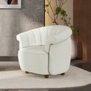Ver imagem 1 de Poltrona Decorativa Latvia 86cm Pés de Madeira Bouclê Off White G45 - Gran Belo