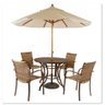 Kit 4 Cadeiras Ascoli Capuccino Mesa Tampo Ripado e Ombrelone Central- Cappuccino - 1
