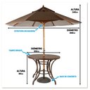 Ver imagem 2 de Kit 4 Cadeiras Ascoli Capuccino Mesa Tampo Ripado e Ombrelone Central- Cappuccino