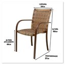 Ver imagem 3 de Kit 4 Cadeiras Ascoli Capuccino Mesa Tampo Ripado e Ombrelone Central- Cappuccino