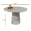 Ver imagem 2 de Mesa Jantar Cone Laqueado Tampo Redondo Laca com Vidro 80cm - Off White