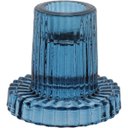 Ver imagem 1 de Castiçal Decorativo de Vidro Azul 6x6x6cm Porta Vela Mesa Jantar Decoração Sala
