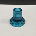 Ver imagem 6 de Castiçal Decorativo de Vidro Azul 6x6x6cm Porta Vela Mesa Jantar Decoração Sala