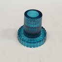 Ver imagem 4 de Castiçal Decorativo de Vidro Azul 6x6x6cm Porta Vela Mesa Jantar Decoração Sala