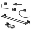 Ver imagem 1 de Kit Acessórios Quadrado Banheiro Preto/Black Fosco 6 Peças