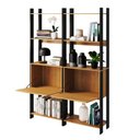 Ver imagem 5 de Estante de Livros Industrial 126CMX178CM 8 Prateleiras 2 Portas Marrom/Lamina Mel/Preto