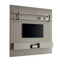 Ver imagem 5 de Painel para TV com Nicho e Prateleira 200cm 100% MDF Grigio com Preto Casa Lar Shop