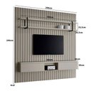 Ver imagem 6 de Painel para TV com Nicho e Prateleira 200cm 100% MDF Grigio com Preto Casa Lar Shop