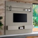 Ver imagem 3 de Painel para TV com Nicho e Prateleira 200cm 100% MDF Grigio com Preto Casa Lar Shop