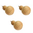 Ver imagem 1 de Kit 3 Ganchos Cabideiros de Parede Esfera em Madeira Maciça Pinus Cor Natural