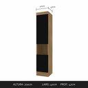 Ver imagem 3 de Guarda Roupa Modulado 2 Porta Joker Boreal/preto - Móveis Arapongas Boreal/preto Fosco