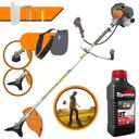 Ver imagem 2 de Roçadeira Á Gasolina Tekna Rl520p 52cc 2hp C/ Lâmina 3 Pontas + Carretel + Óleo Toyama 2t